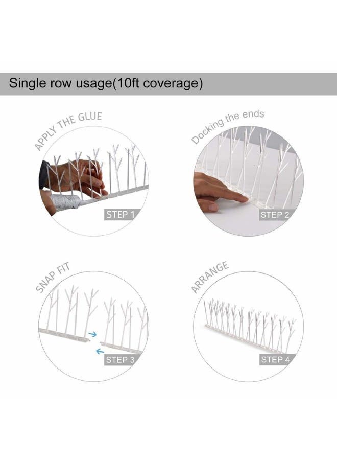 Aspectek Stainless Steel Pre-Assembled Bird Spikes 10 Feet (3 Meters), Bird Deterrent Kit with Transparent Silicone Glue - Image 3